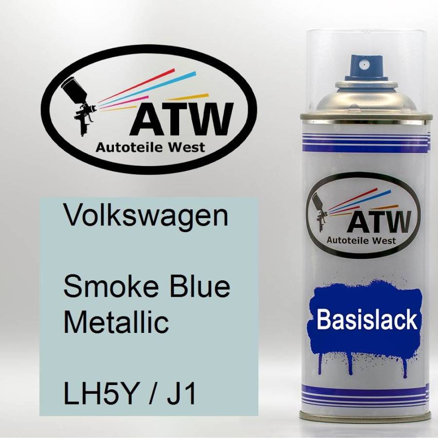 Volkswagen, Smoke Blue Metallic, LH5Y / J1: 400ml Sprühdose, von ATW Autoteile West.